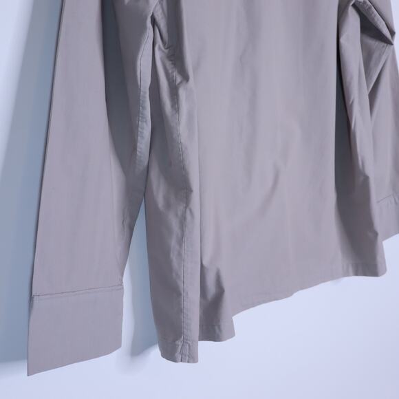 SKIMS Cotton Poplin Sleep Button Up Gray Long Sleeve Lightweight Women's S - Picture 7 of 11